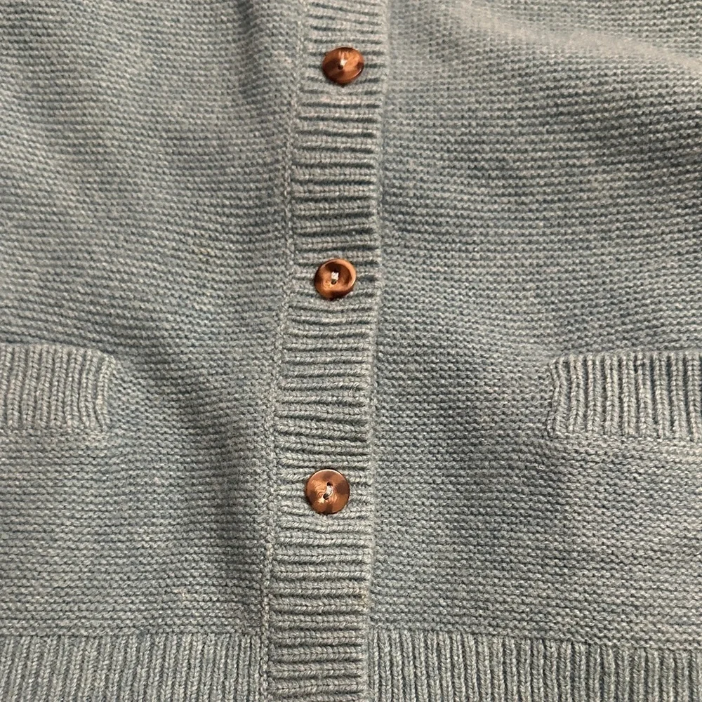Pendleton 100% Lambswool Cardigan Sweater Teal Blue Knit Button Front Size M - Picture 4 of 13